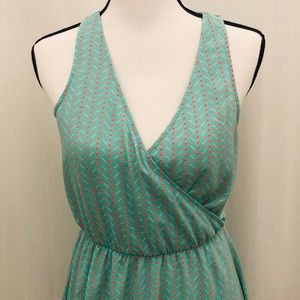 Nordstrom Lush mint green & neon pink sun dress S